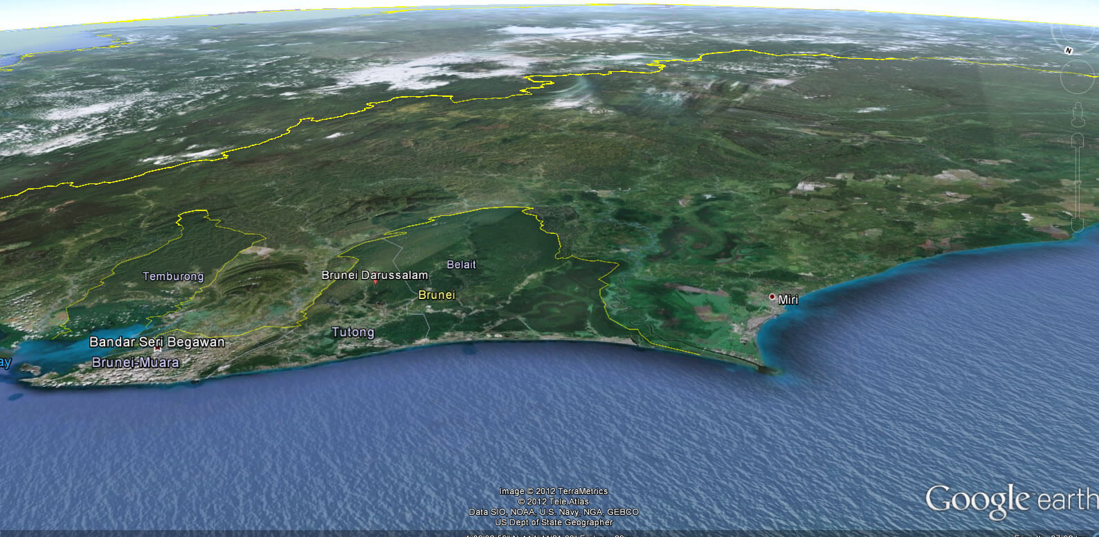Brunei Earth Map